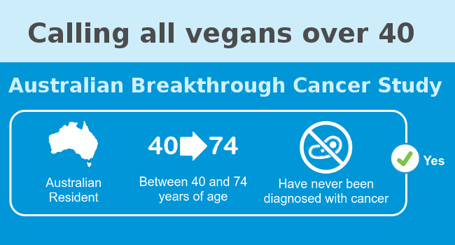 Over 40 and vegan? Help cancer research