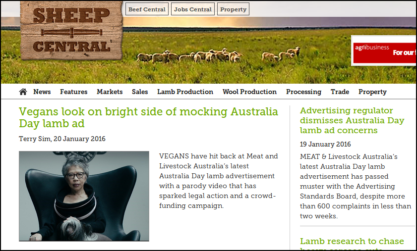 Meat industry publicity for veganism